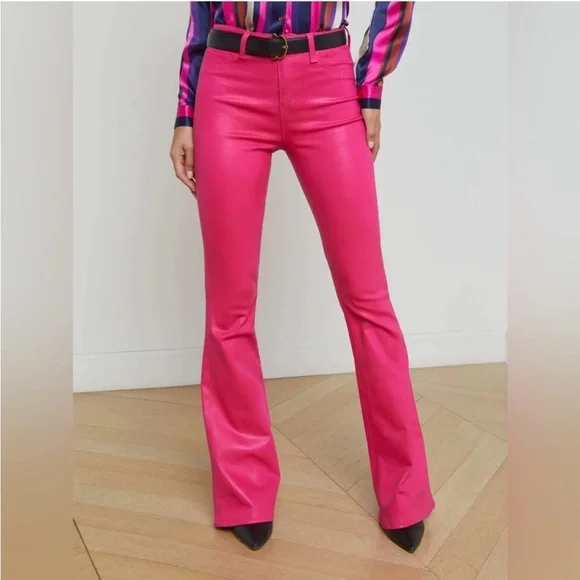 NWOT L’AGENCE Ruth Coated Hot Pink Jeans Size 29 - Picture 3 of 12